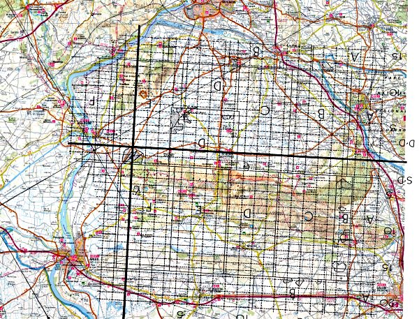 Fig. 7. : Restitution exacte du cadastre A selon les param&egrave;tres de Chouquer