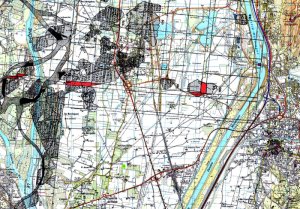 Carte 1 : placement des marbres au voisinage du locus du cadastre B près de Lapalud