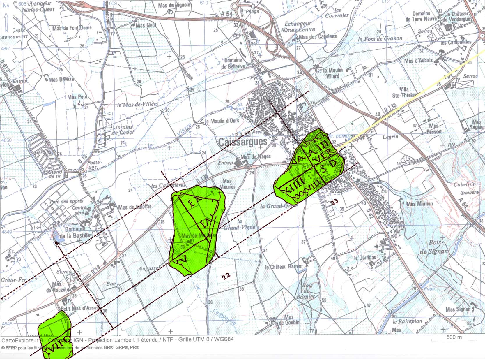 Positionnement des terres R(ei) P(ublicae) prs de Caissargues