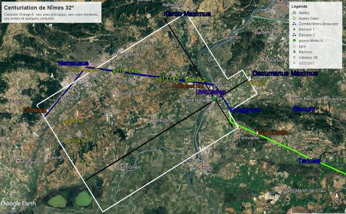 La centuriation de Nmes et ses limites selon le cadastre A d’Orange