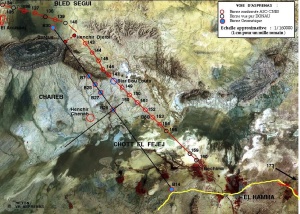 Fig. 10. Tracé de la voie d’Asprenas (photo Landsat).