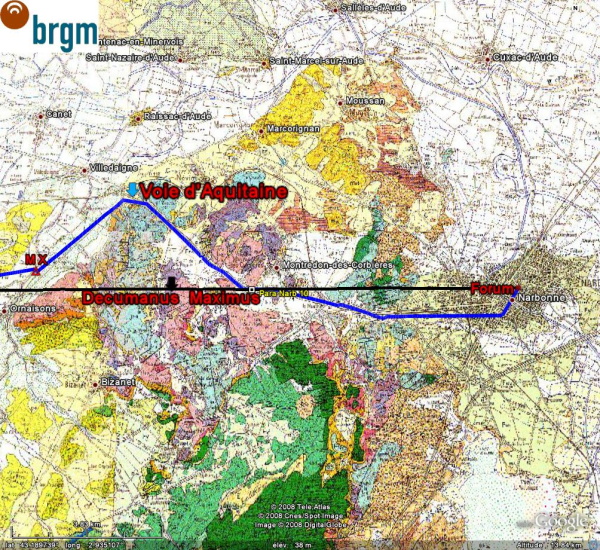 Fig. 40. Section <I>Usuerva-Narbo </I> (carte BRGM)